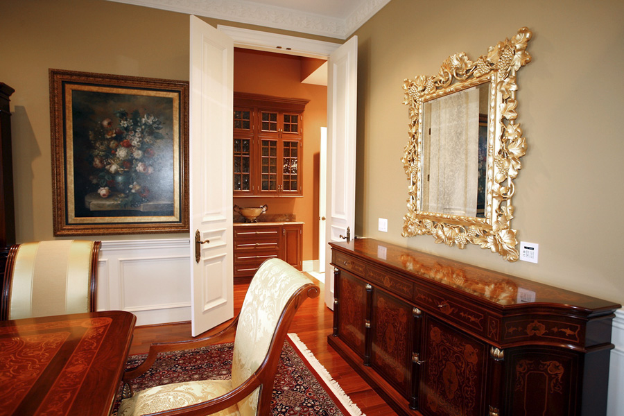 Custom dining room in mansion in Potomac, Maryland