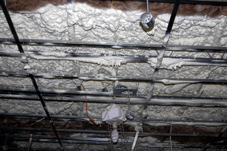 Foam insulation for ceiling